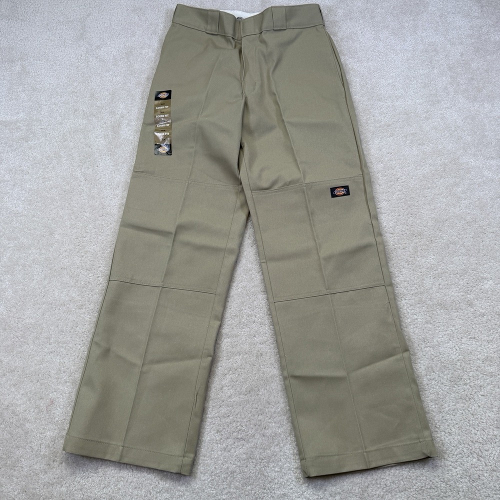 NWT Dickies Work Pants Mens 28x30 Khaki Loose Fit Straight Leg Twill Durable